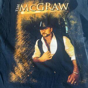 Tim McGraw 2007 Tour Graphic TShirt Black Size Large *Flawed/Fair Condition
